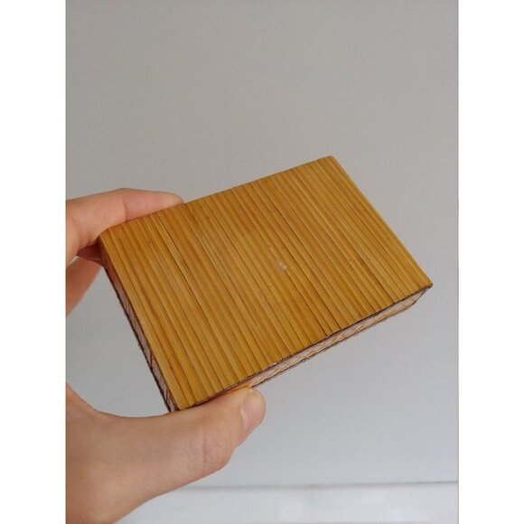 Chinese Shantou reed straw overlay tea caddy with goldfish motif from carved - Picture 10 of 10